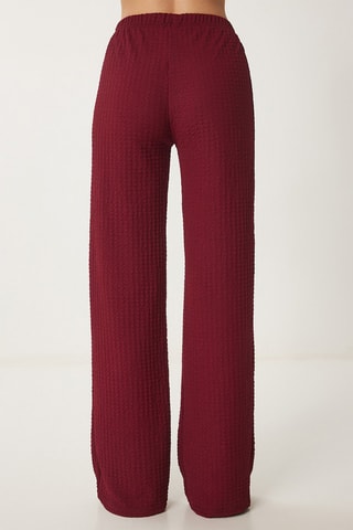 Pantaloni wide legs - Bordeaux