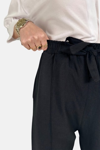 Pantaloni palazzo a vita alta - Nero