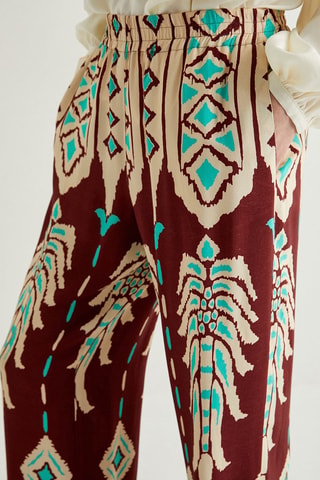 Pantaloni wide legs - Marrone e beige
