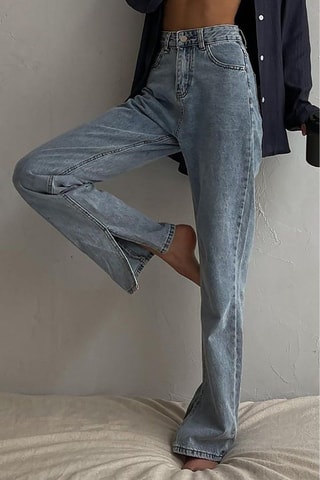Jeans flare a vita alta - Blu chiaro