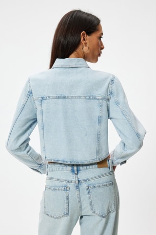 Giacca corta in jeans - Celeste