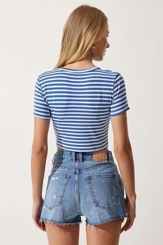 Crop top - Cobalto e bianco