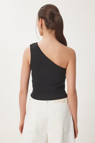 Crop top asimmetrico - Nero