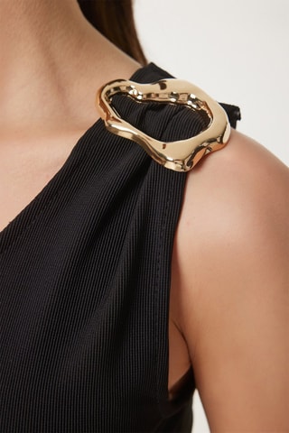 Crop top asimmetrico - Nero