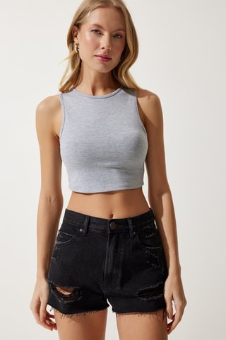 Crop top - Grigio
