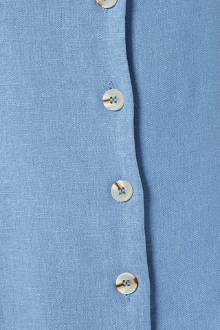 Abito a camicia in lino - Cobalto