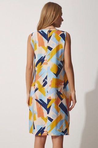 Abito a trapezio - Navy e beige