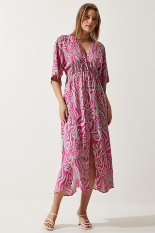 Abito a campana - Fucsia e grigio chiaro