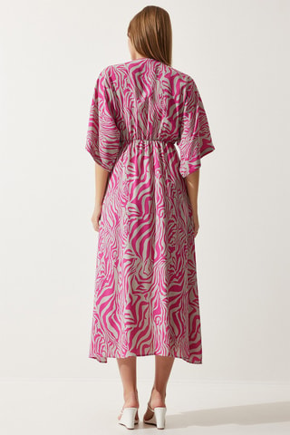 Abito a campana - Fucsia e grigio chiaro