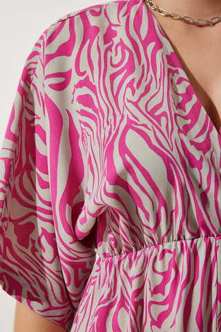Abito a campana - Fucsia e grigio chiaro