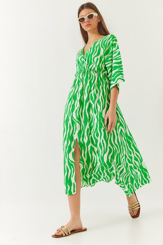 Abito midi - Verde e bianco