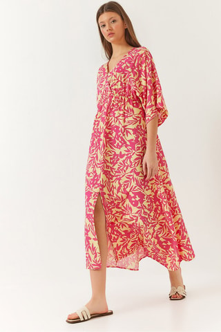 Abito midi - Rosa e beige