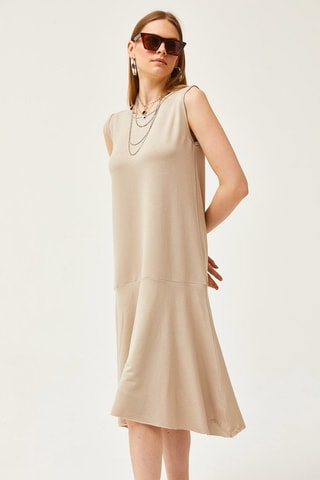 Abito a trapezio - Beige