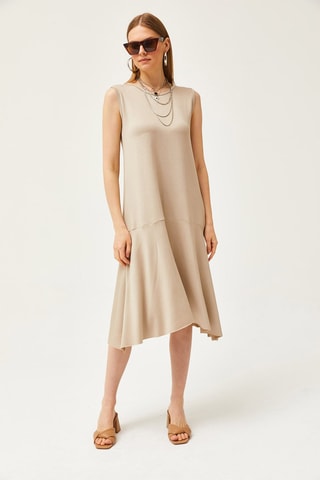 Abito a trapezio - Beige