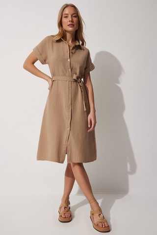 Abito a camicia - Beige scuro