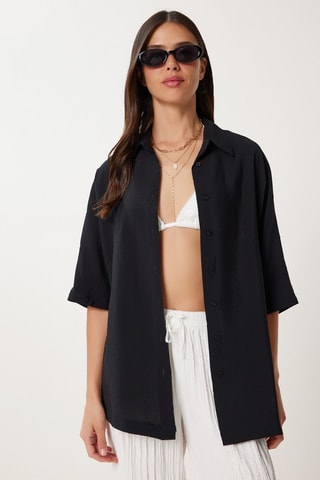 Camicia oversize - Nero