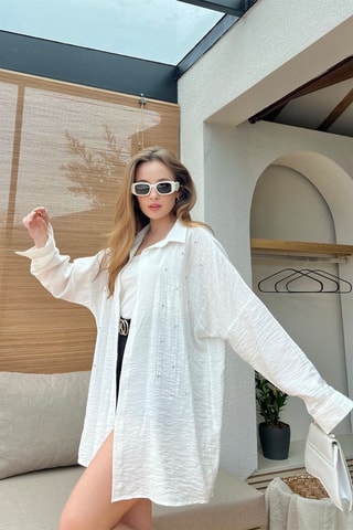 Camicia oversize - Bianco