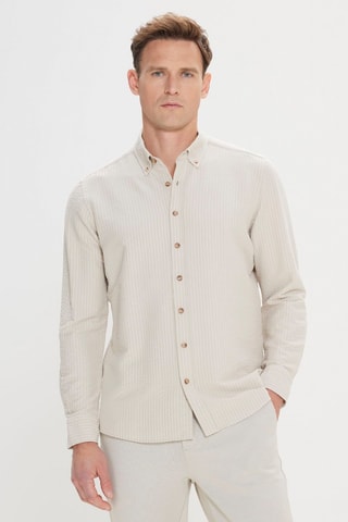 Camicia slim - Beige