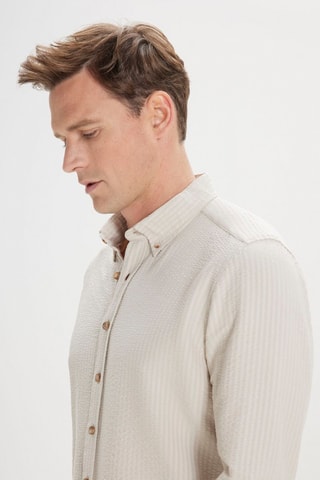 Camicia slim - Beige