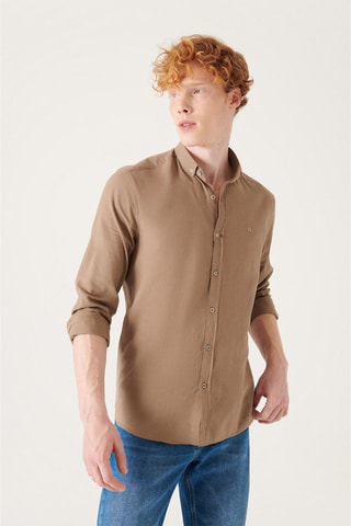 Camicia slim - Taupe