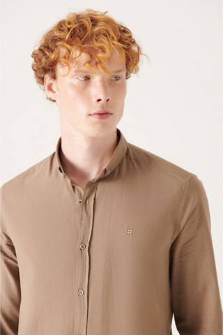 Camicia slim - Taupe