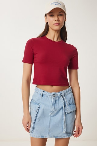 T-shirt cropped - Bordeaux