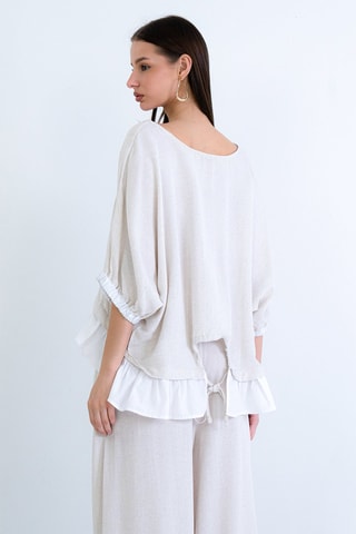 Blusa in lino - Ecrù