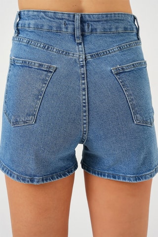 Shorts in jeans a vita alta - Blu