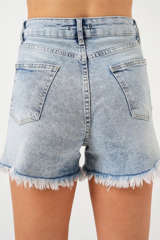 Shorts in jeans a vita alta - Blu