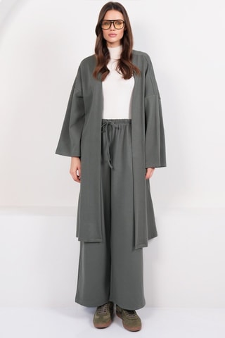 Kimono e pantaloni palazzo - Kaki