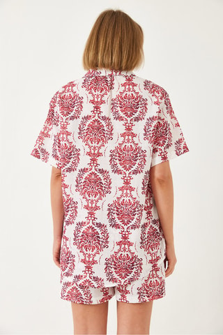 Camicia e shorts a vita alta - Bordeaux