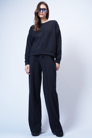 Felpa e pantaloni a vita alta - Navy