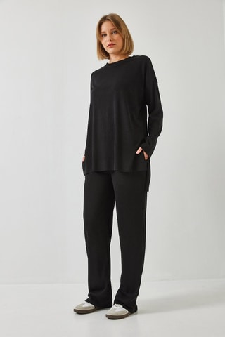Maglia e pantaloni regular - Nero