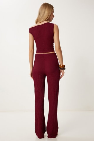 Pantaloni a vita alta e top - Bordeaux