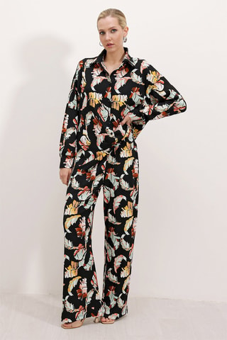 Camicia oversize e pantaloni - Nero