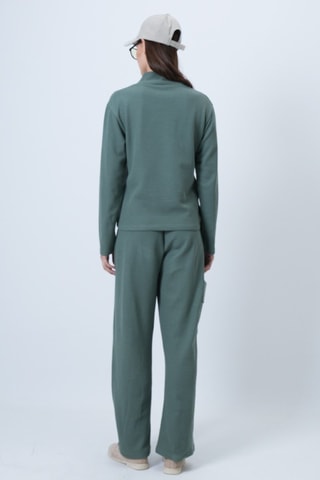 Maglia e pantaloni cargo a vita alta - Verde oliva