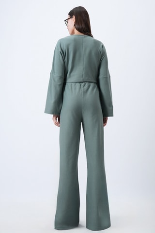 Crop top e pantaloni a vita alta - Verde acqua