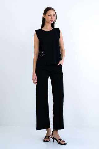 Top e pantaloni palazzo - Nero