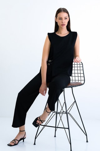 Top e pantaloni palazzo - Nero