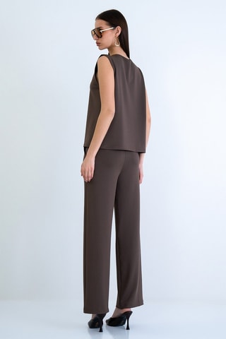 Top e pantaloni palazzo - Marrone
