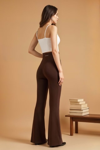 Pantaloni a vita alta - Marrone