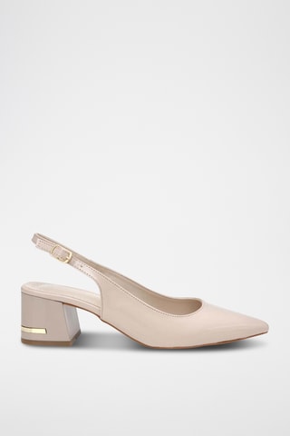 Décolleté in pelle verniciata - Beige
