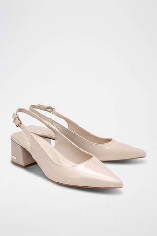 Décolleté in pelle verniciata - Beige