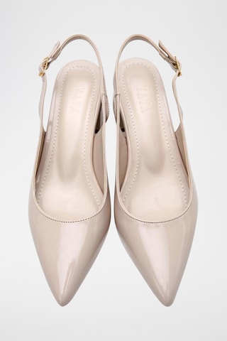 Décolleté in pelle verniciata - Beige
