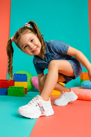 Sneakers - Bianco e rosa cipria