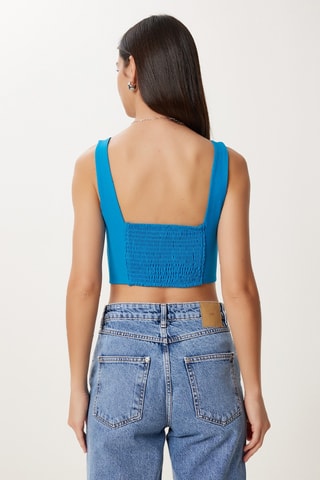 2 crop top - Verde e cobalto