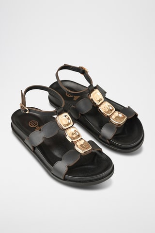 Sandali in pelle - Nero