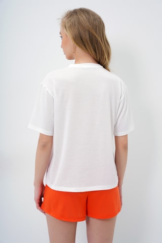 T-shirt e shorts a vita alta - Arancione