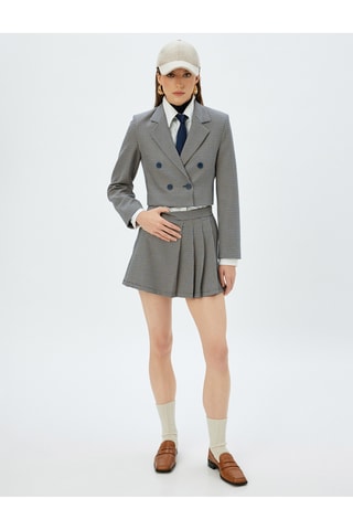 Gonna shorts a vita alta - Cobalto