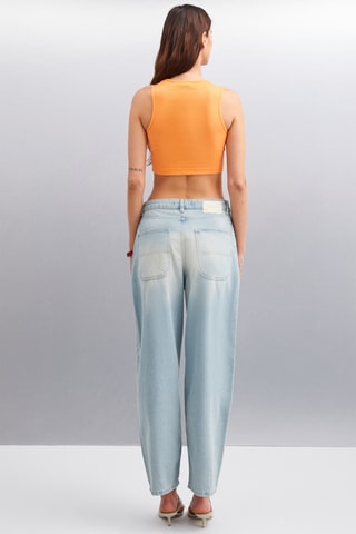 Crop top in cotone bio - Arancione